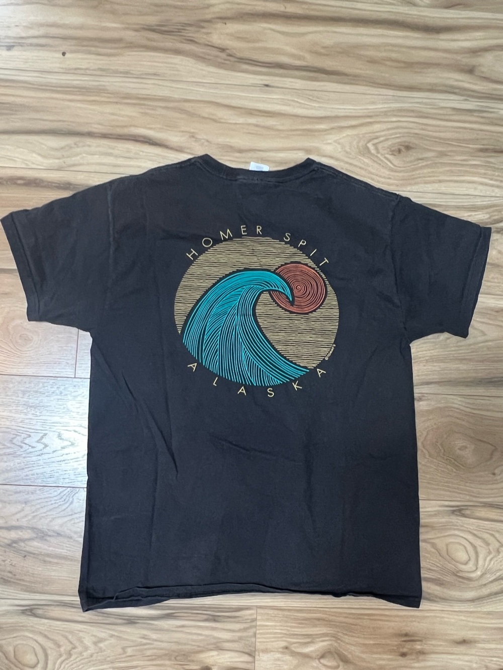 Homer Spit Alaska Charcoal Wave Tee
